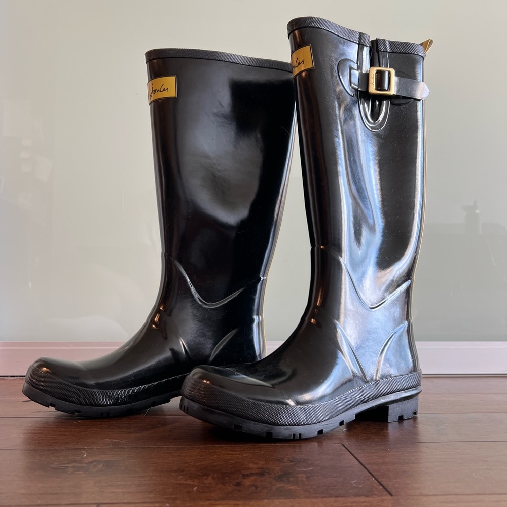 Joules field welly women’s rain boot - black size 10
